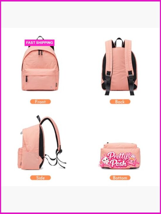 Lightweight Water-Resistant Nylon Mini Backpack with Laptop Sleeve main image 6